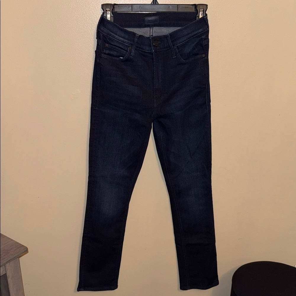 MOTHER Deep Indigo Skinny Jeans the mid rise dazzler ankle